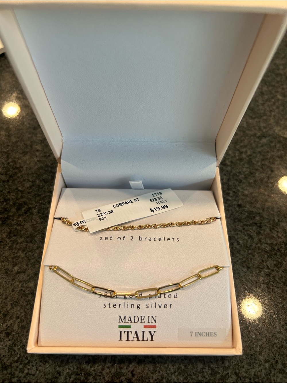 Made in Italy Gold-Tone Sterling Silver Set of 2 Bracelets